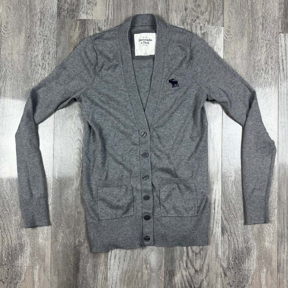 Abercrombie & Fitch Gray Cardigan Sweater